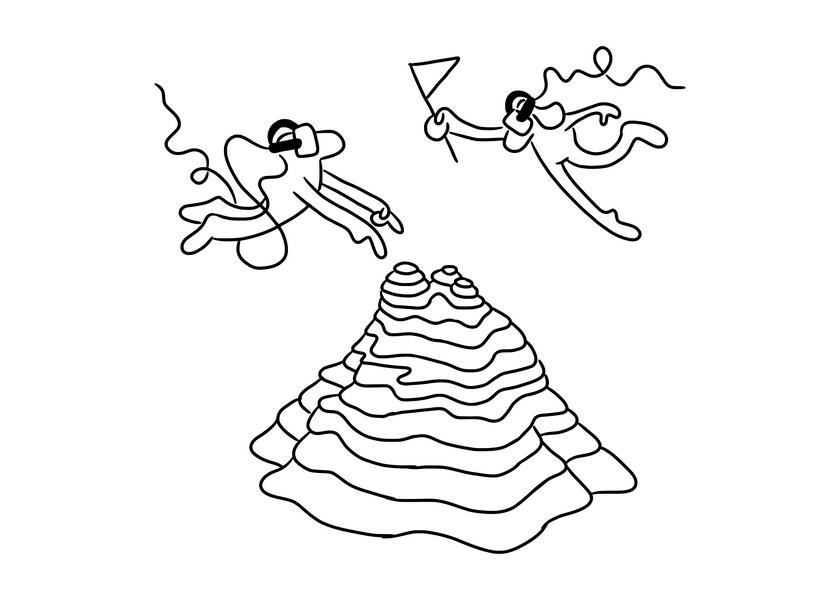 cartoon/illustration for “Scientific Tidbits,” a short news section from Žijem Vedu (I Live Science), an organization promoting Slovak science