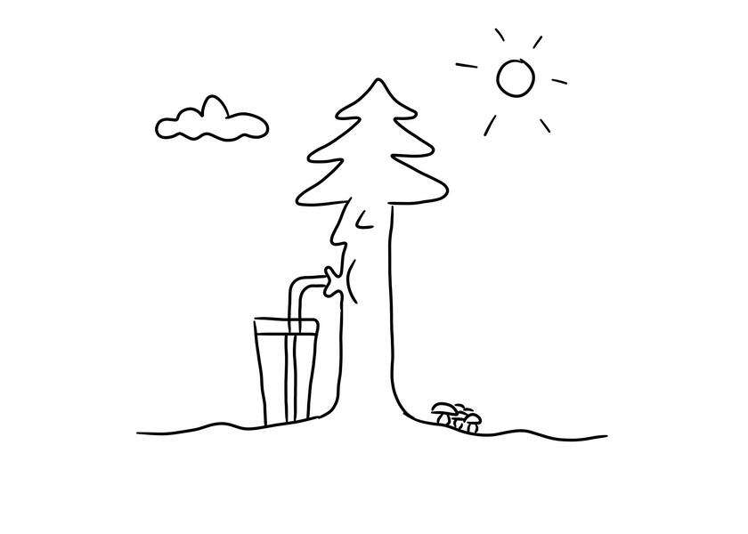 cartoon/illustration for “Scientific Tidbits,” a short news section from Žijem Vedu (I Live Science), an organization promoting Slovak science