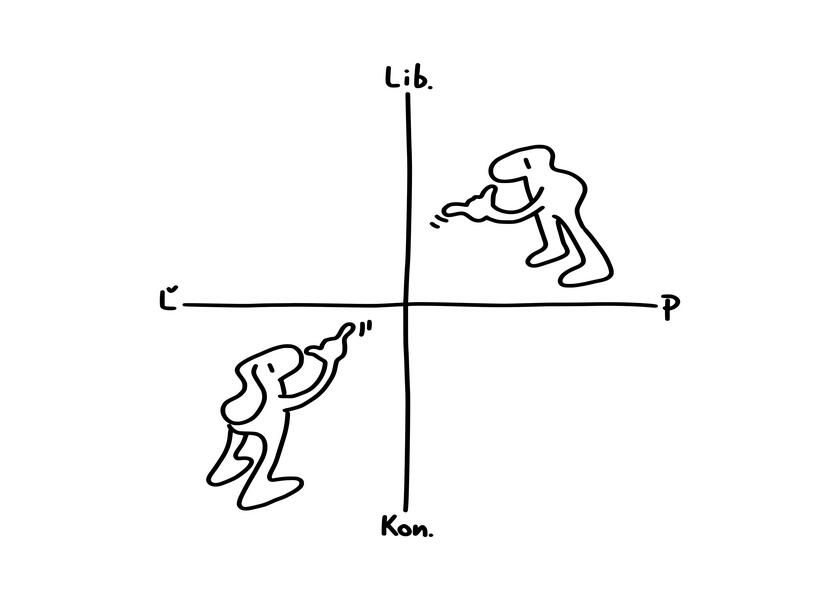 cartoon/illustration for “Scientific Tidbits,” a short news section from Žijem Vedu (I Live Science), an organization promoting Slovak science