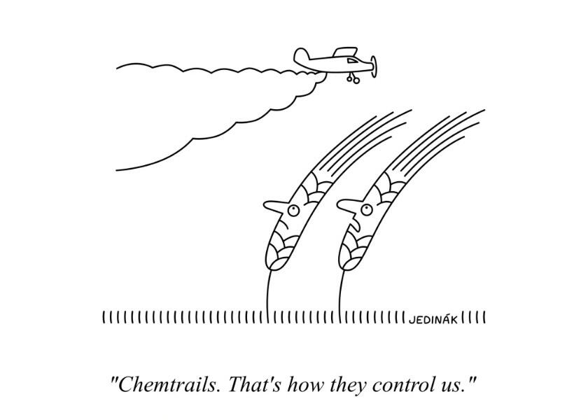 Chemtrails, cartoon for The American Bystander