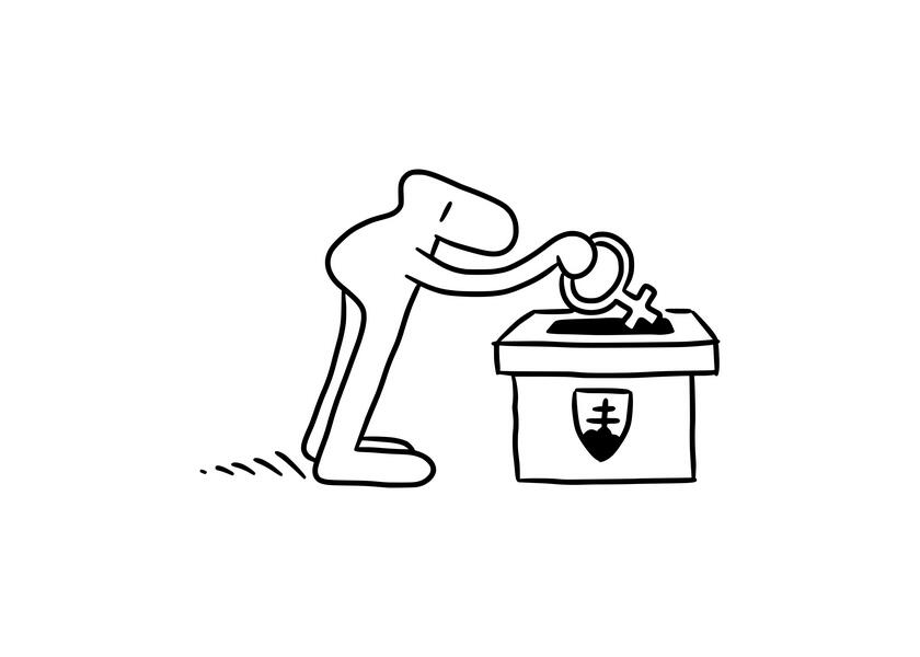 cartoon/illustration for “Scientific Tidbits,” a short news section from Žijem Vedu (I Live Science), an organization promoting Slovak science
