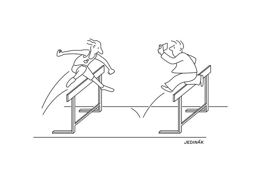 Sports photographer, cartoon for The American Bystander