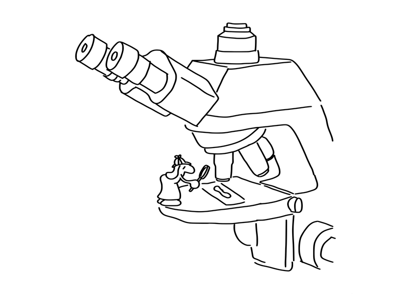 cartoon/illustration for “Scientific Tidbits,” a short news section from Žijem Vedu (I Live Science), an organization promoting Slovak science