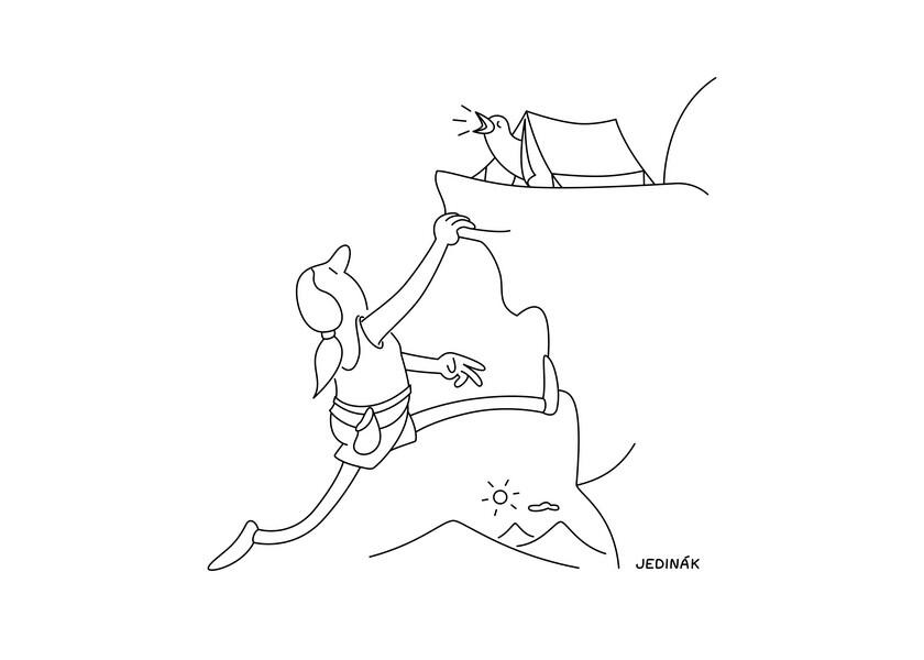 Camping, cartoon for The American Bystander